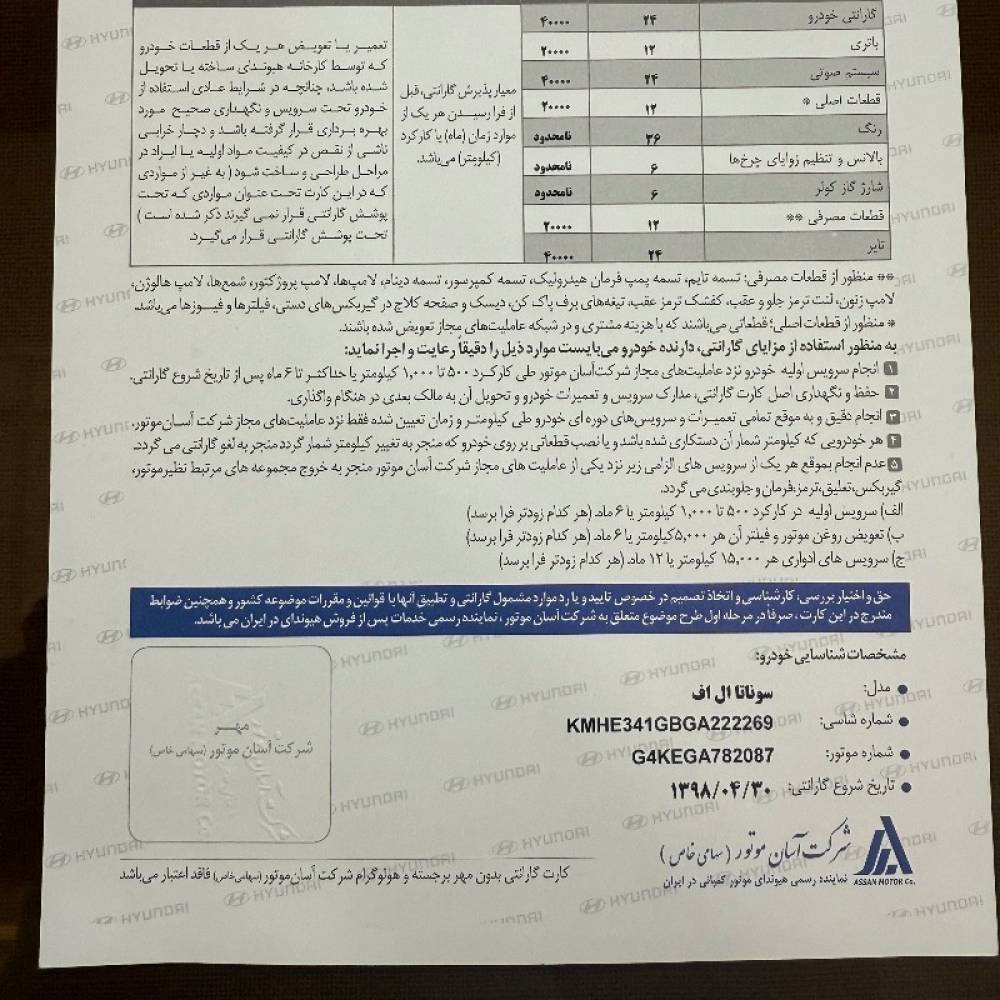 هیوندای مدل سوناتا 2.4 لیتر اتوماتیک سال 2016  کارکرده