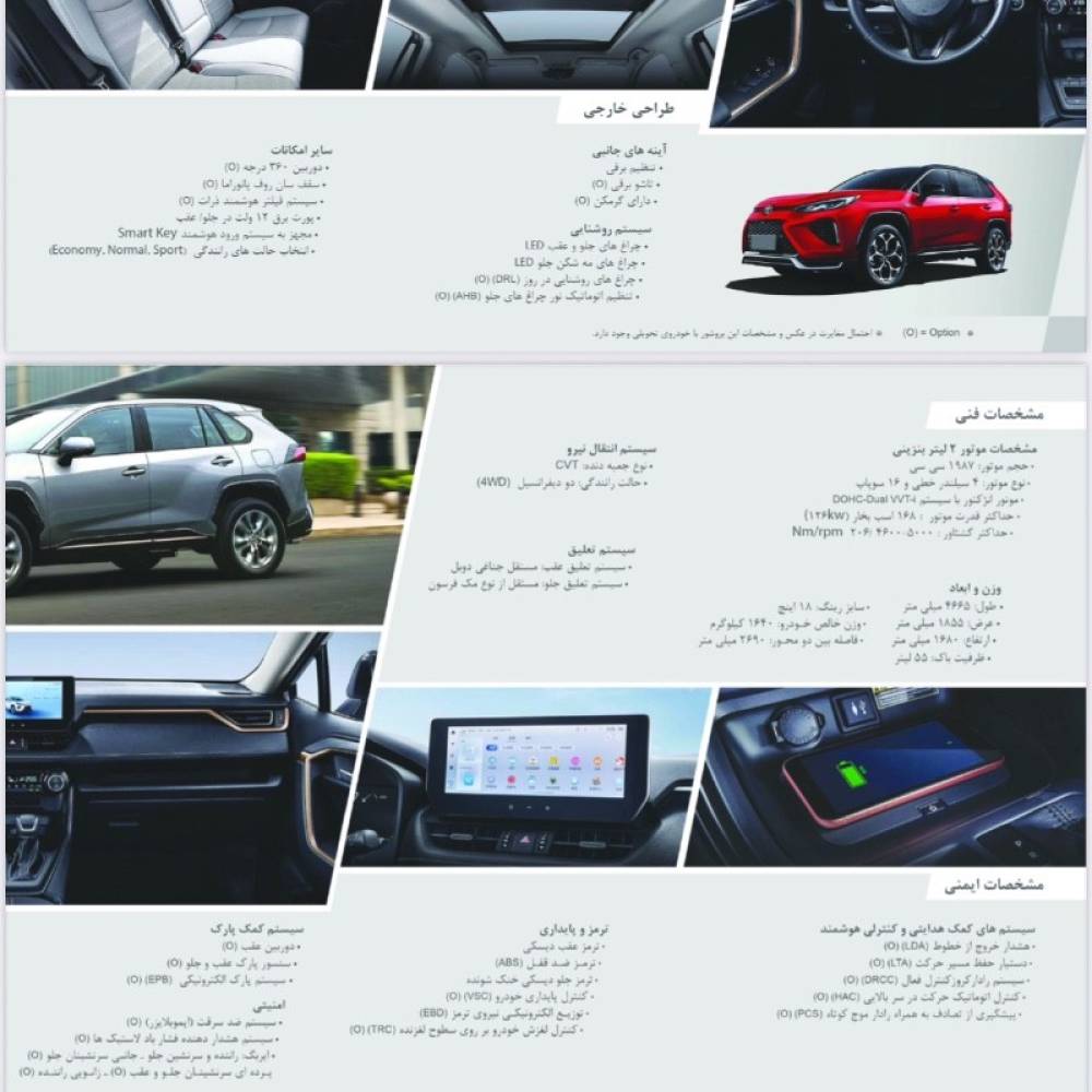 تویوتا مدل وایلندر 2.0 لیتر دو دیفرانسیل سال 2025  صفر