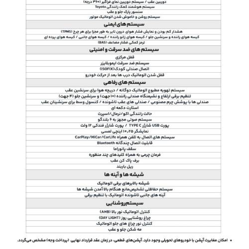 تویوتا مدل وایلندر 2.0 لیتر دو دیفرانسیل سال 2025  صفر